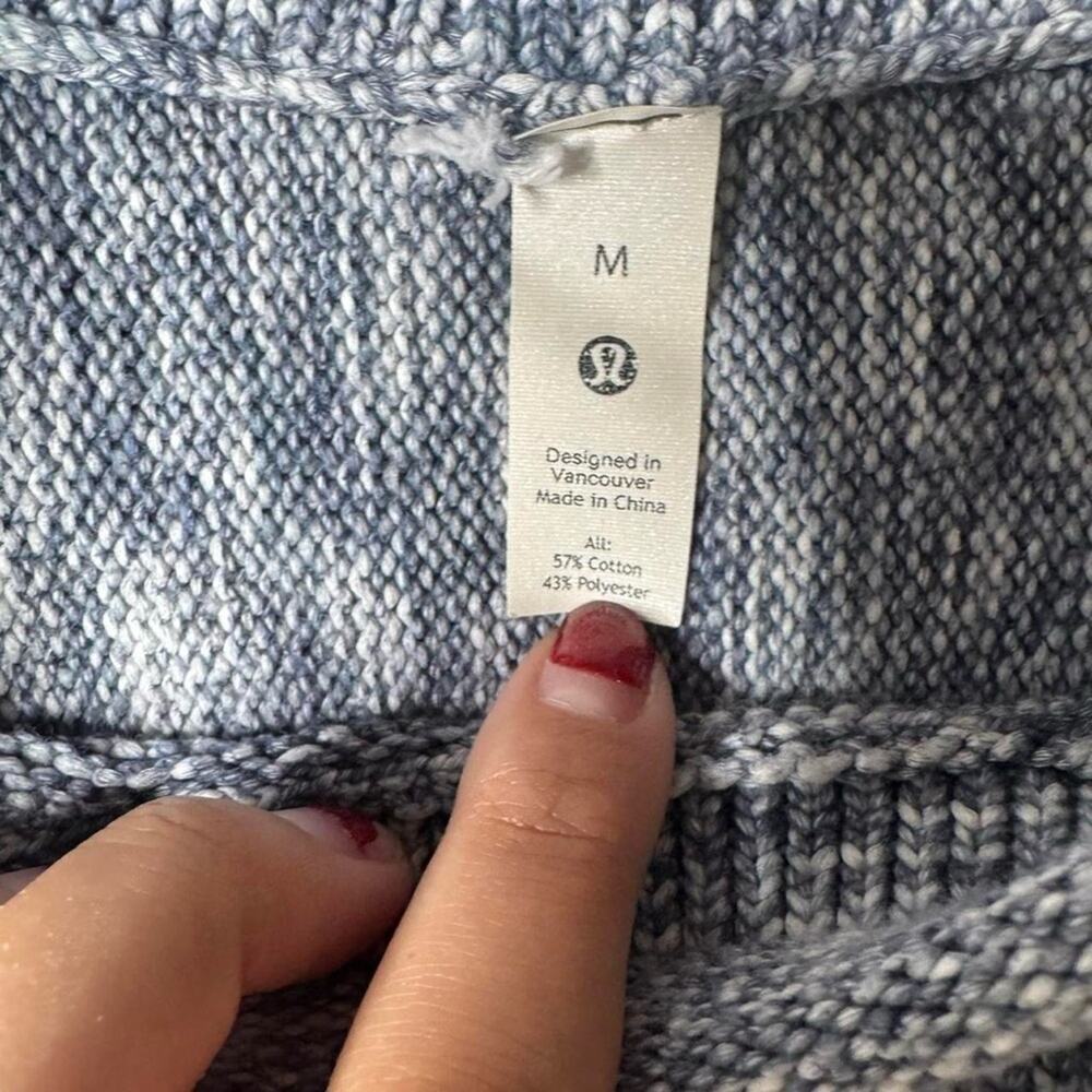 Lululemon Athletica Sweater Night Sea Blue Boxy Cotton Blend Size Medium - Picture 9 of 10